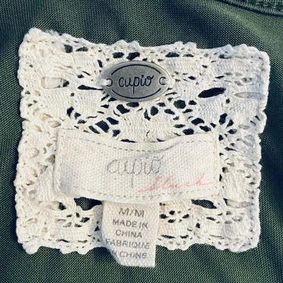 CUPIO Green Bohemian Tank Top, Size M - Picture 7 of 9